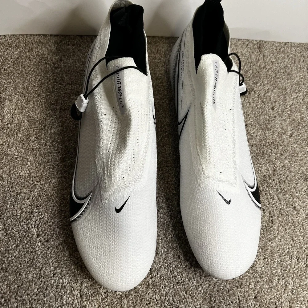 Size 15- Nike Vapor Edge Elite 360 Football Cleats CV6282-108 White Black‎